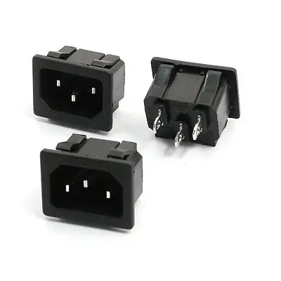 

3pcs AC 250V 15A IEC 320 C14 Plug Clamp Type Power Inlet Socket