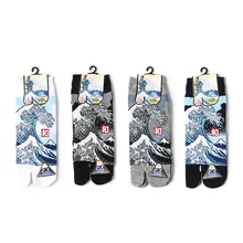 YOOWALK/короткие носки-сандалии; носки унисекс; хлопковые носки с рисунком голубого моря; носки с раздельными носками; Вьетнамки; носки; таби