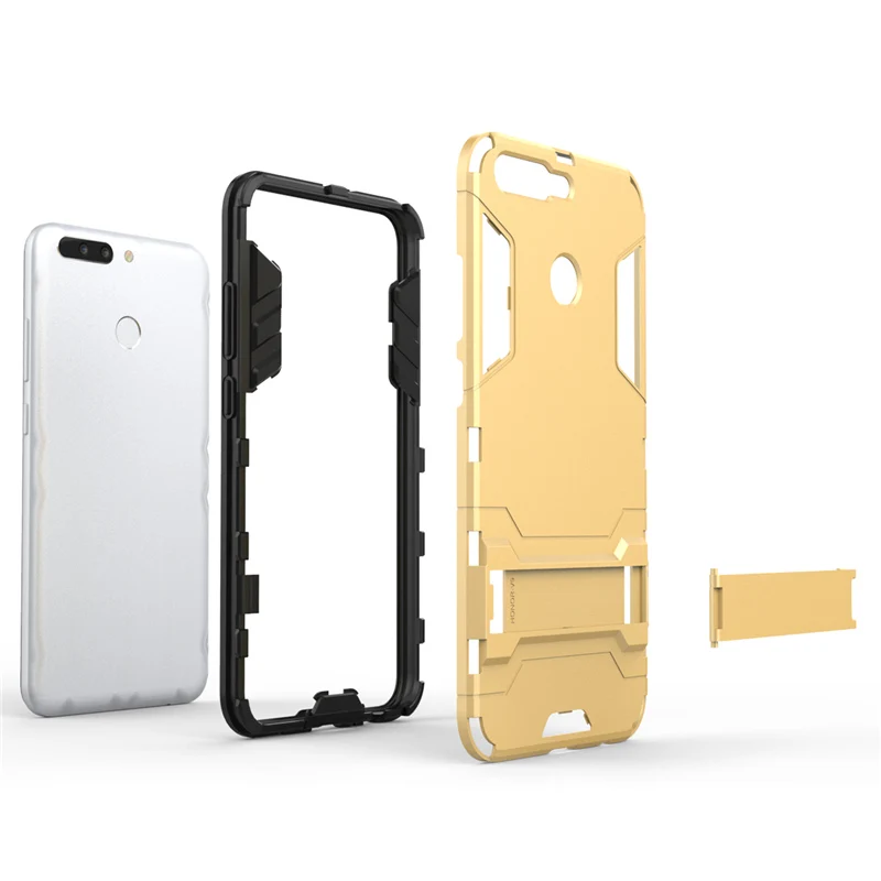 2 in 1 Hard PC+Soft Silicone TPU Rugged Rubber Kickstand Case For HUAWEI Honor V9 Matte Armor Shockproof Phone Holder Cover Capa (20)
