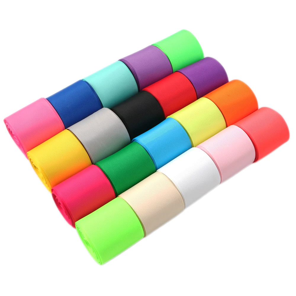 

20Colors/Set 9mm/16mm/50m Plain Grosgrain Ribbon Fabric for Party Gift Wrapping DIY Sewing Accessories 5yard/Roll,1Yc6453