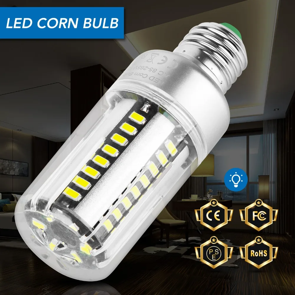 

Corn Bulb LED Lamp 220V E27 LED Light 110V E14 LED Bulb 5W 7W 9W 12W 15W 20W 25W Bombilla No Flicker Energy Saving Lighting 5736