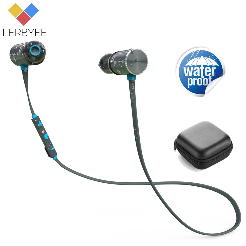 

Lerbyee Bluetooth Earphone IPX5 Waterproof Magnetic Earpiece Wireless Headset Dual Battery Portable for Sport Running Gifts