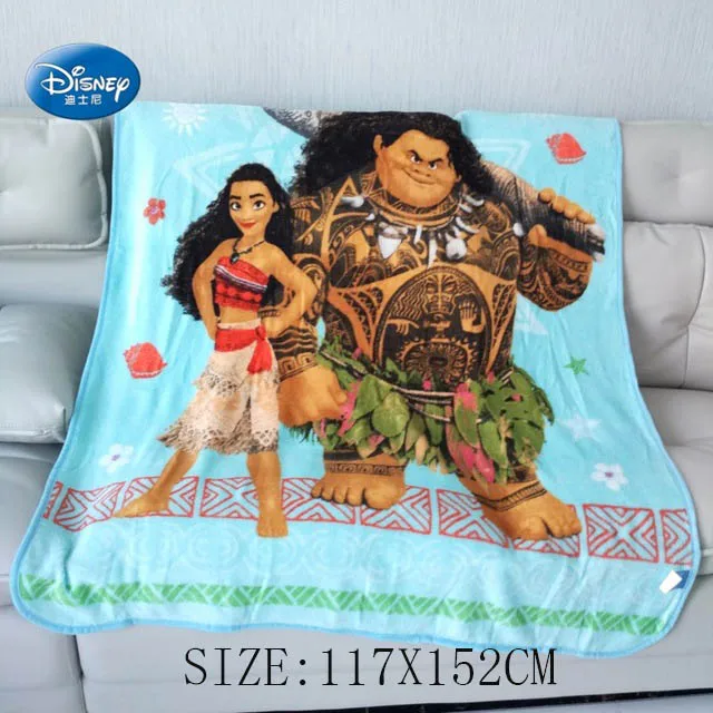 Плюшевое одеяло «Моана и Мауи» с героями мультфильмов «Дисней», размеры 46x60 или 62x90 дюймов для детей на кровать/кроватку/диван, подарок на день рождения для девочек и мальчиков - Цвет: 117x152cm