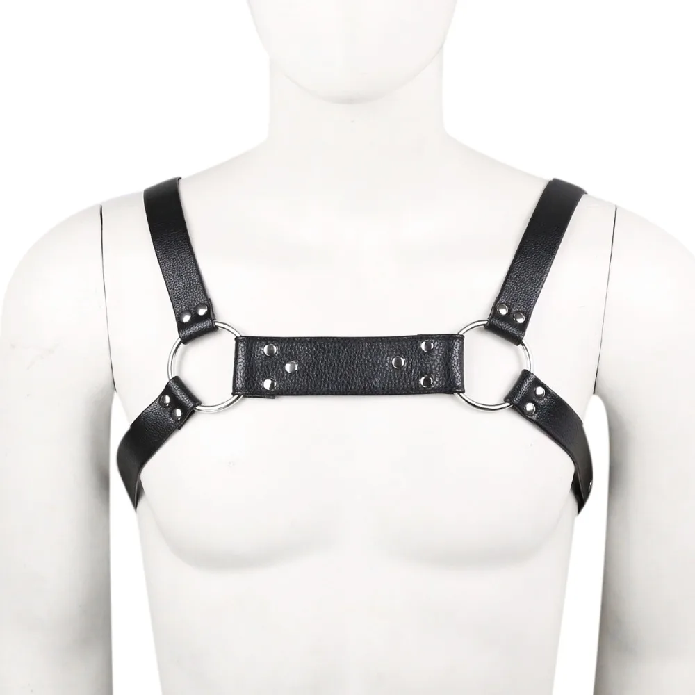 

Male Harness Bondage Gay Fetish Shoulder Body Chest Muscle Straps Hombre Belt Men's Pu Leather Sexy lingerie