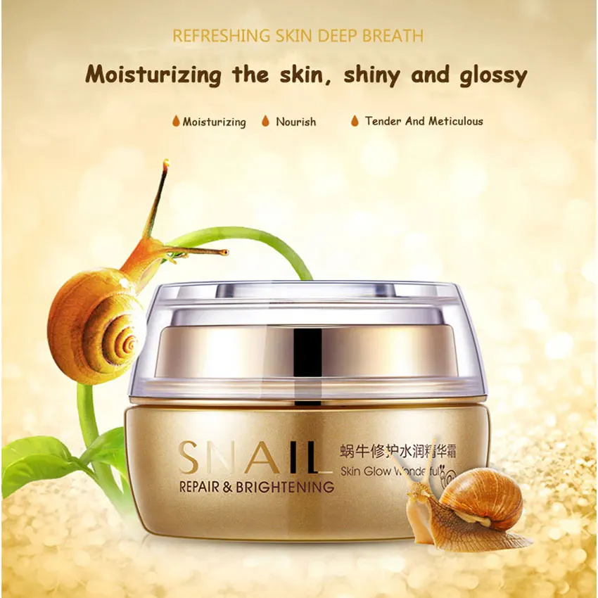 

BIOAQUA Brand Skin Care Snail Deep Moisturizing Face Cream Hydrating Anti Wrinkle Anti-Aging Whitening Day Cream for Women 50ml