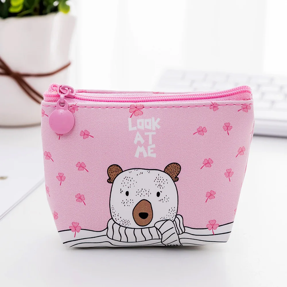 Новая Корейская версия милого кошелька для монет в виде маленького животного, маленькая НОВАЯ Портативная сумка для хранения монет, сумка для ключей, посылка - Цвет: Pink bear