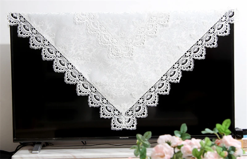 Lanweini Europe Wedding Tablecloth Embroidered Floral White Round Tea Table Cloth For Table Cover Lace Rectangle Table Decor    