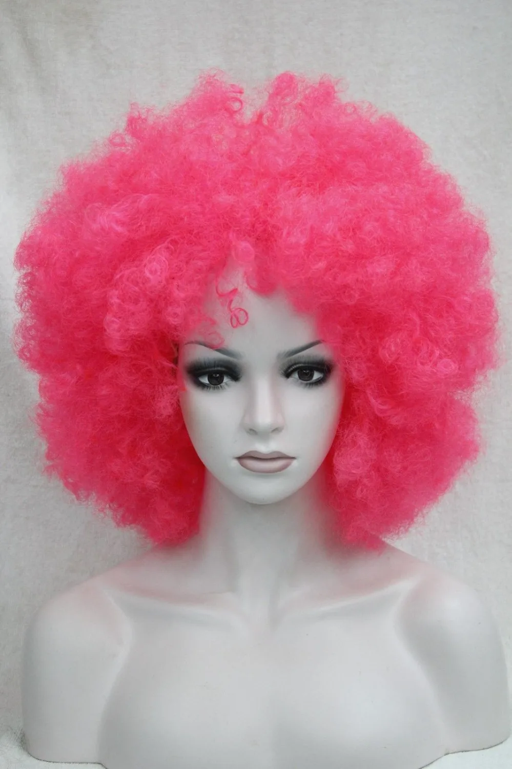 Fashion Classical Charming Pink fluffy Afro hair Women's Cosplay Wig Ec