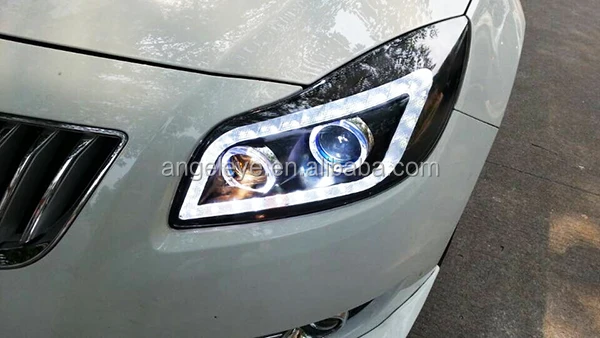 Для A8 Стиль для Verano Regal Opel insignia светодиодный полосная фара с Bi Xenon объектив проектора 2010-2013 год двойной Цвет JC V1