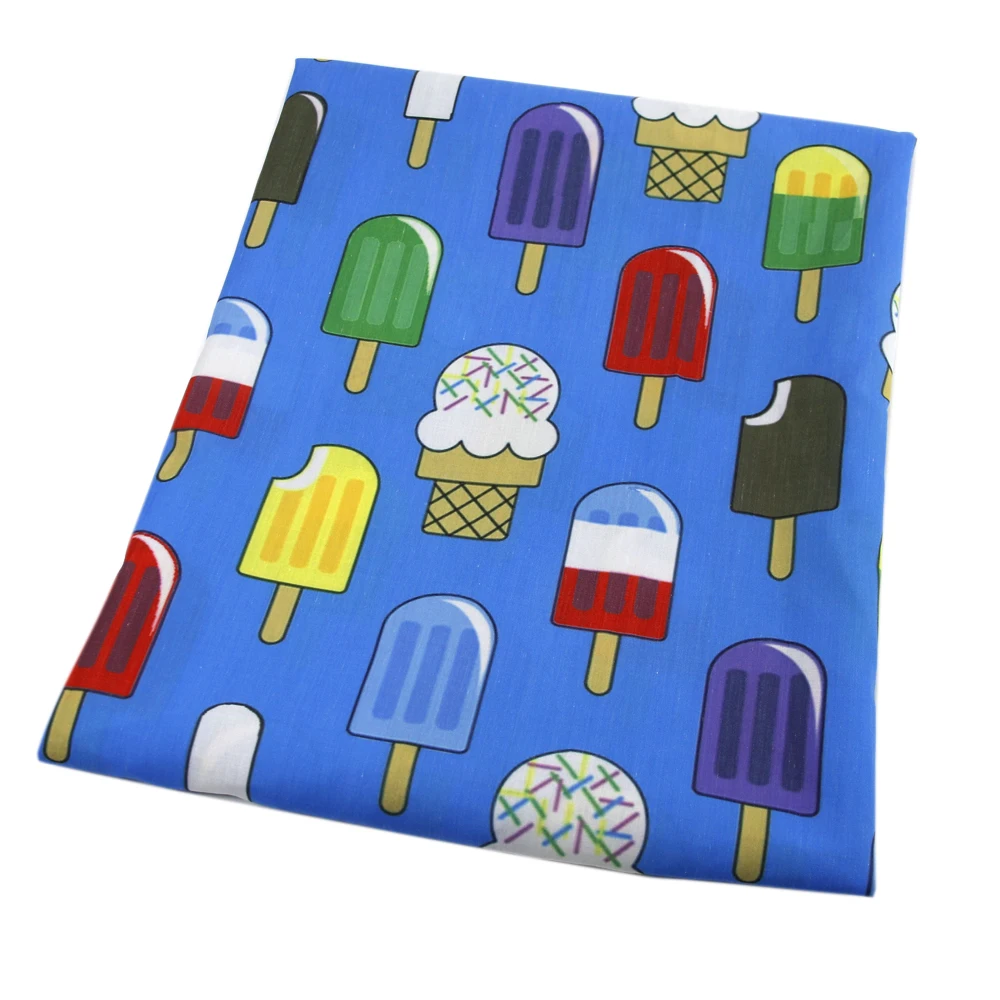Давид аксессуары 50*145 см мороженое Животные полиэстер хлопок ткань для ткани Дети Домашний текстиль для шитья куклы тильда, c1874