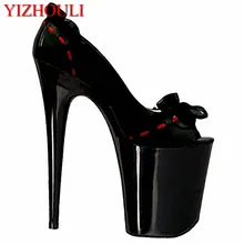 8 inch peep toe lace heels lace wedding shoes 20cm high heel shoes sexy women fashion heels Platforms Pumps red