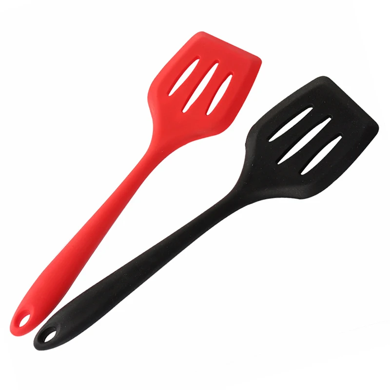 Silicone Slotted Turner Cooking Utensils Kitchen Spatula Slotted Pancake Turner Non-stick Frying Pan Pot Shovel Scoop Cookware