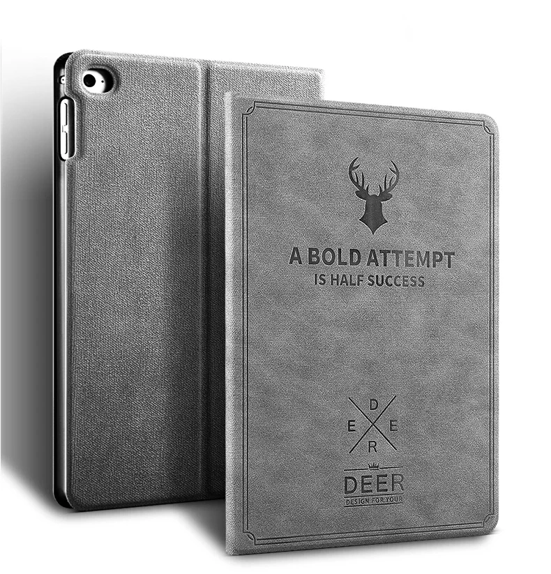 

YCJOYZW Case For 2016 iPad pro 9.7 Case A1673`1674`A1675 Leather Smart Awake Sleep Flip Cover Green Deer 3D Carving Back cover