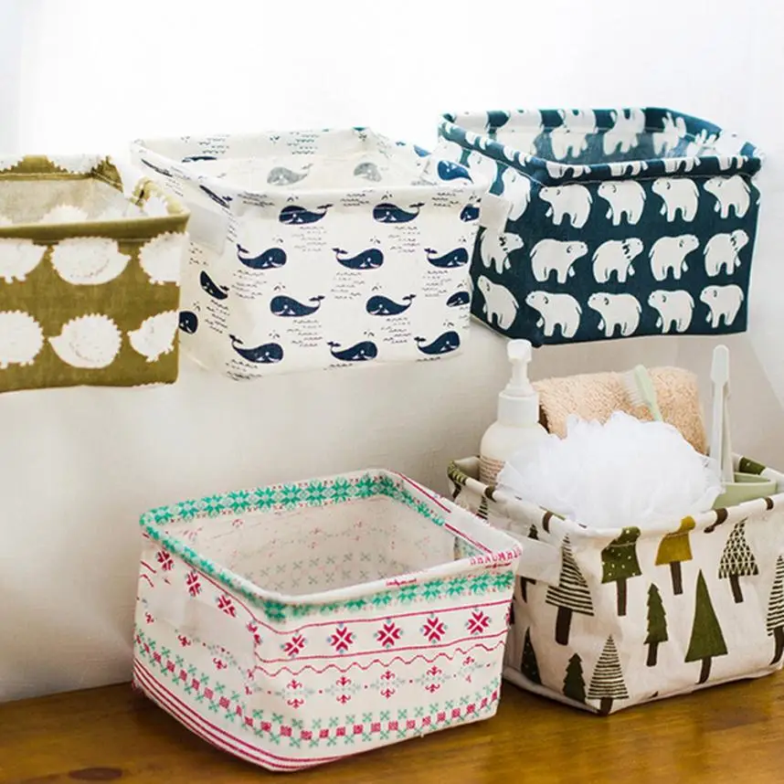 

Foldable Storage Baskets waterproof 5 Colors Storage Bin Closet Toy Box Container Organizer Fabric Basket D627