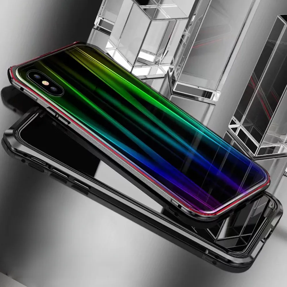 CARPRIE Чехол для мобильного телефона s для iPhone XS 5,8 дюймов Магнитная Адсорбция металлический бампер стеклянный чехол D1017 Прямая поставка