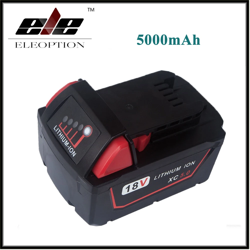 

ELE High Capacity 5000mAh 18V Li-Ion Replacement Power Tool Battery for Milwaukee XC 48-11-1815