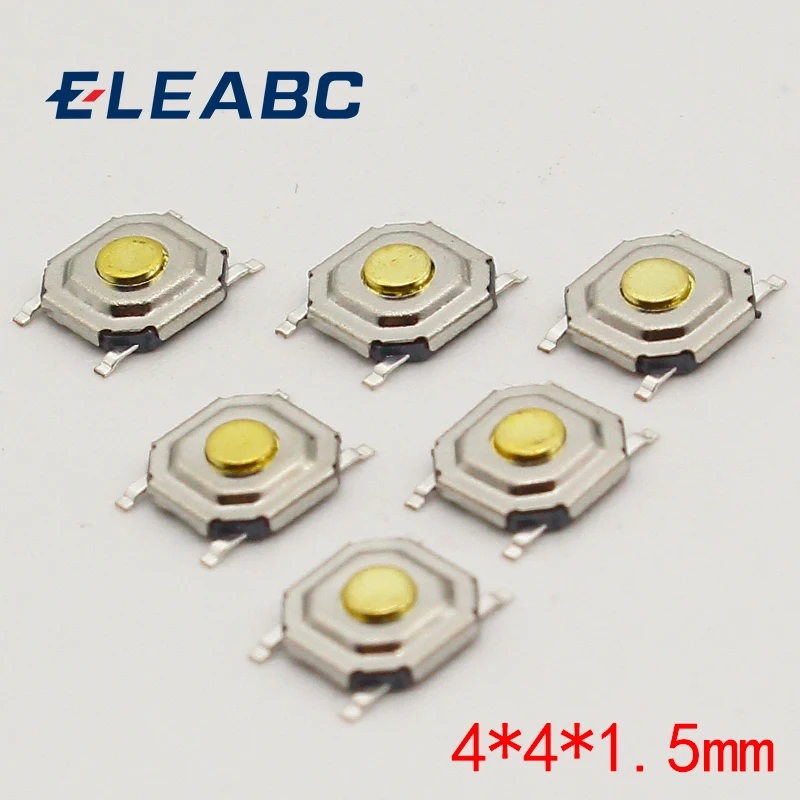100 шт./лот SMD 4*4*1 5 мм 4x4x1.5мм тактильные тактовые Кнопочные Микро