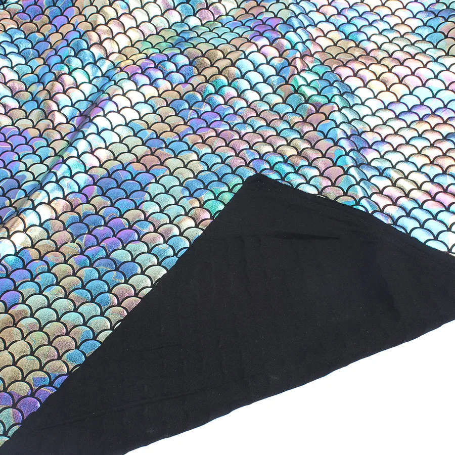 Iridescent Scale Mermaid Fabric Hologram Spandex 2 Way Stretchy 60 Wide by  Yard