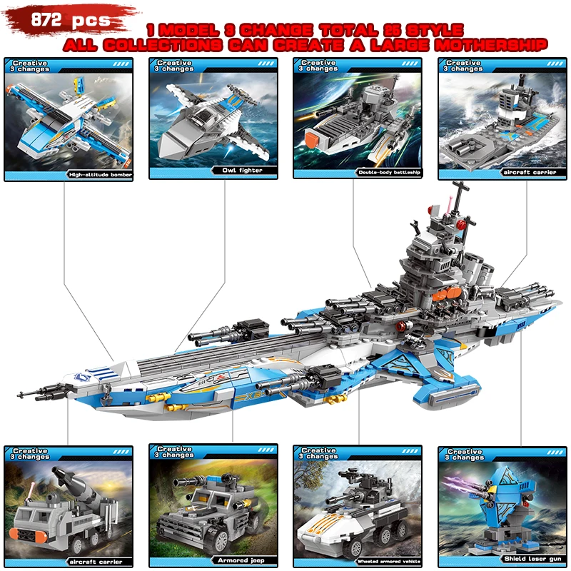 

1 model 3 change total 25 style fit super space warship Star Wars Military Blocks toys for children gift Blocks YouZhengle