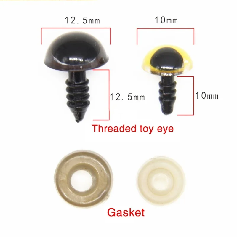 60 шт. 12,5/10 мм ремесло Пластик Красочные защитные глаза шайбы для плюшевый медведь, куклы игрушка "сделай сам" для изготовления аксессуары для куклы