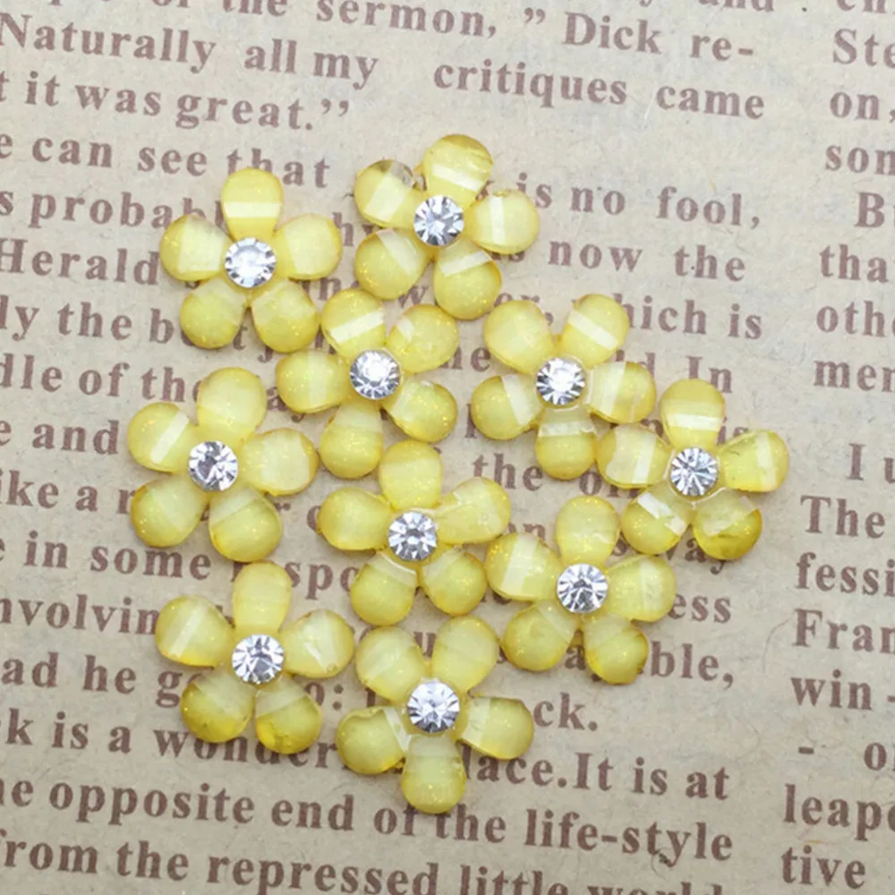 20pcs yellow Daisy Resin Flatback Cabochon ScrapbookIng for phone//craft@