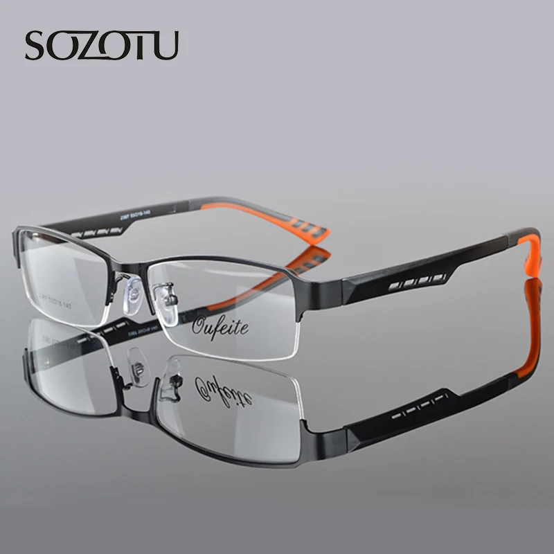 

SOZOTU Optical Eyeglasses Frame Men Computer Eye Glasses Spectacle Frame For Male Transparent Clear Lens Armacao de YQ072