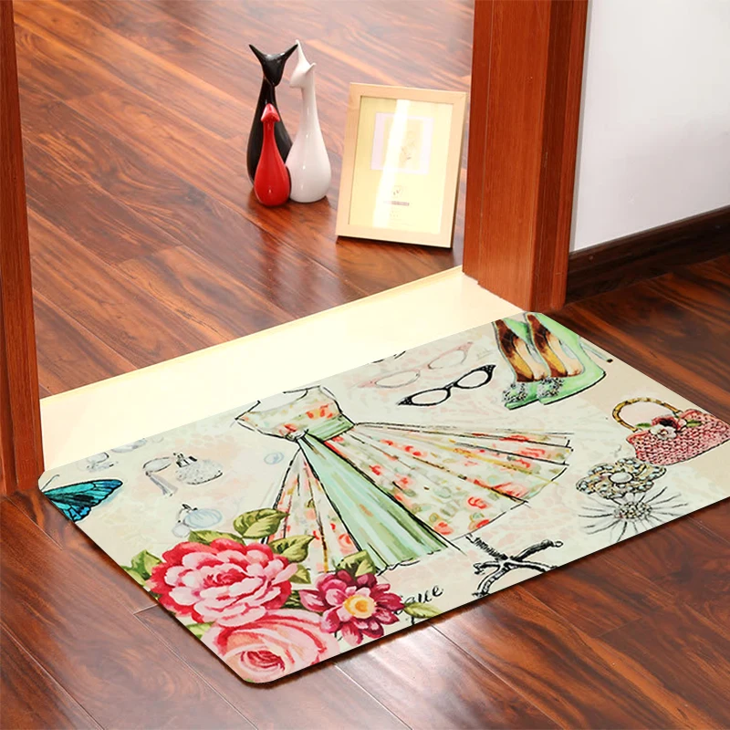 WINLIFE Европейский стиль Коврики масляной живописи декоративные коврики Нескользящие ковры для спальни/кухни/ванной моющиеся коврики для дома