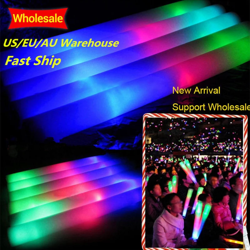 

Glow Sticks 100pcs LED light stick Foam Stick For Party Decoration Wedding Concert Wand Rally Cheer Stick Multi Color Flash