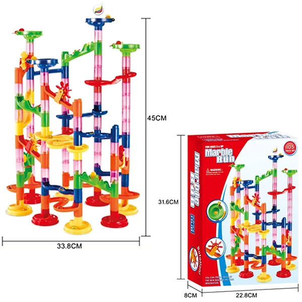 Мрамор Run детские игрушки для детей пластик моделирование наборы DIY сборки 3D модель здания Конструкторы с подвижной булавки шары - Цвет: OB YZ PZ 3D GD 105