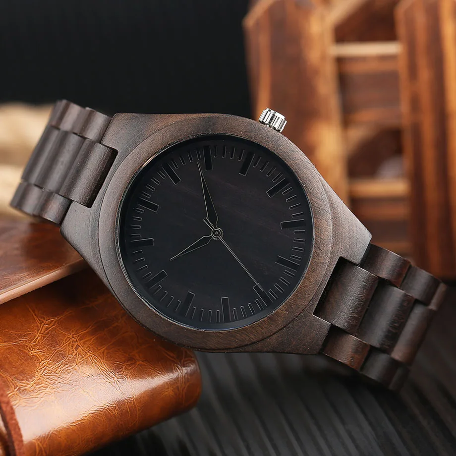 Hand Made Natural Wood Bamboo Mens Watches Top Brand Luxury Quartz Analog Bracelet Wristwatch Wooden Strap relogio masculino (9)