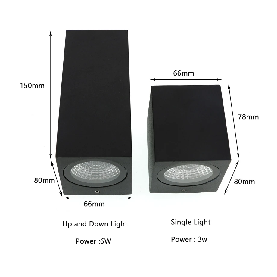 Ceny 3 W 6 W LED aluminium kinkiet światło werandy kinkiet kwadratowy odkryty wodoodporna lampa ścienna światła ogrodowe nowoczesne kinkiety BL22