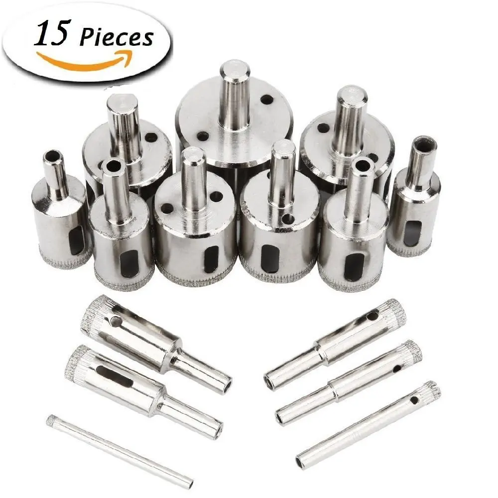 15pcs Diamond Hole Saw Drill Bit Set Diamond Hole SAW Drill BIT FOR