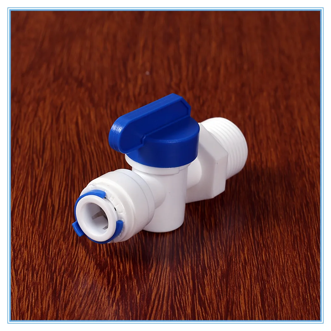 

1/2" Male - 3/8" OD Tube PE Pipe Fitting Backwash Controlled Ball Valve Aquarium RO Water Filter Reverse Osmosis System
