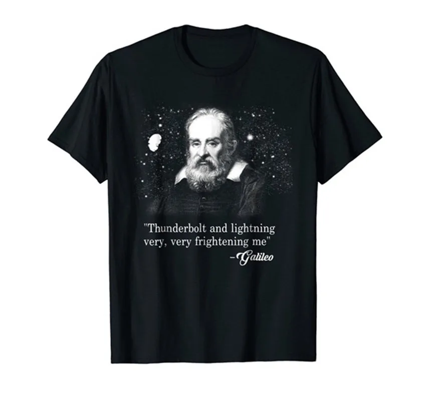 

Thunderbolt Lightning Galileo Meme Science Astronomy Black TShirt Galileo Galil Cool Casual Brand Clothing T Shirt
