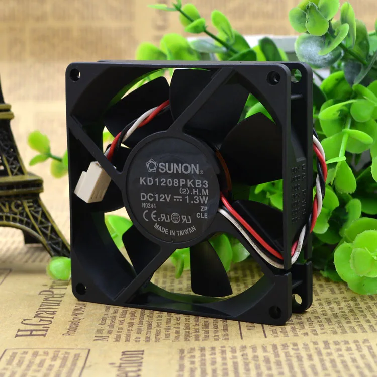 Оригинальный бесшумный вентилятор шасси для SUNON KD1208PKB3 8020 8 см 12 в 1 3