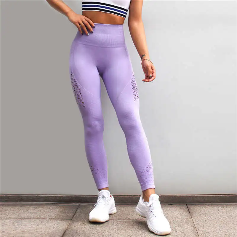 FlowerDance эластичные штаны для йоги спортивные Леггинсы для спортзала с акулой для бега с высокой талией эластичные спортивные Леггинсы - Цвет: purple