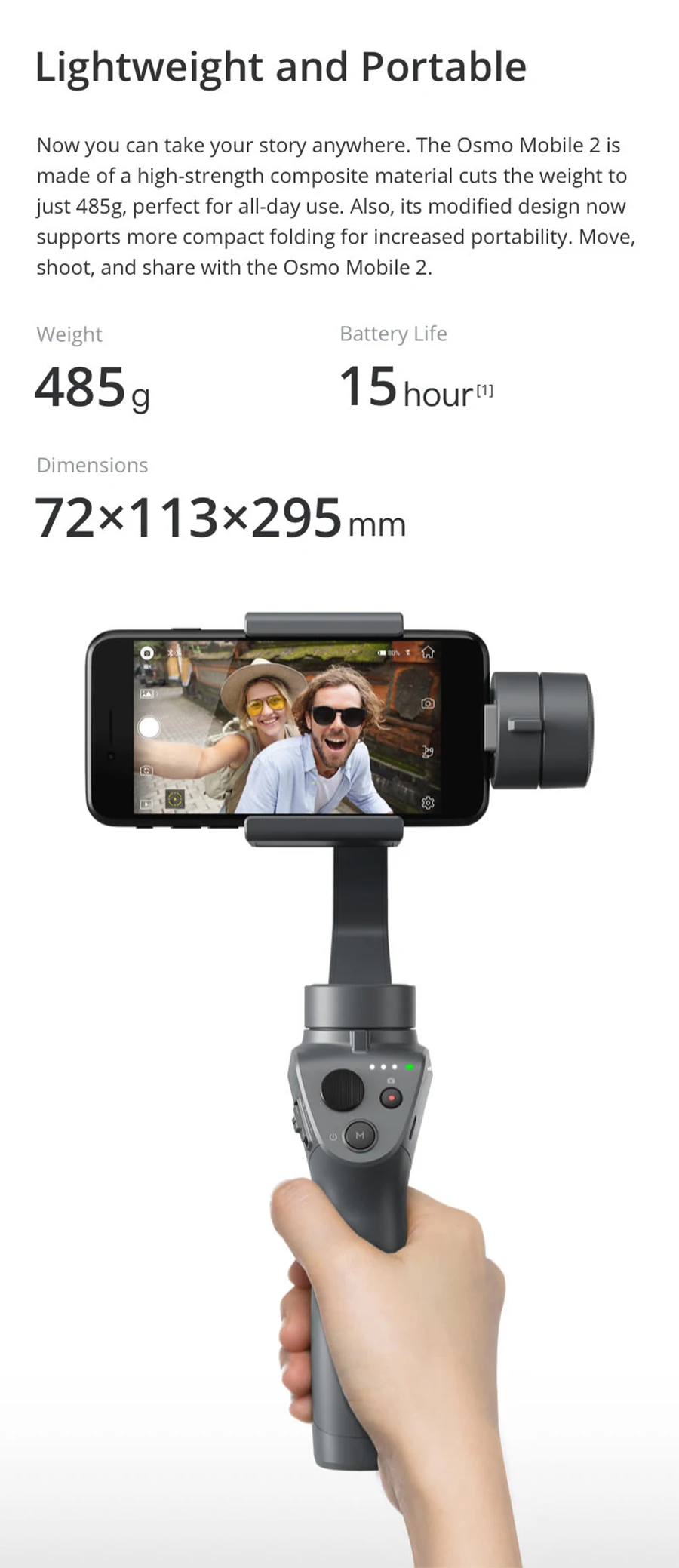 DJI Osmo Mobile 2 Handheld Gimbal 3-Axis Handheld Gimbal Stabilizer Phone Stabilizer for iPhone 8X Samsung Huawei Xiaomi smooth _05