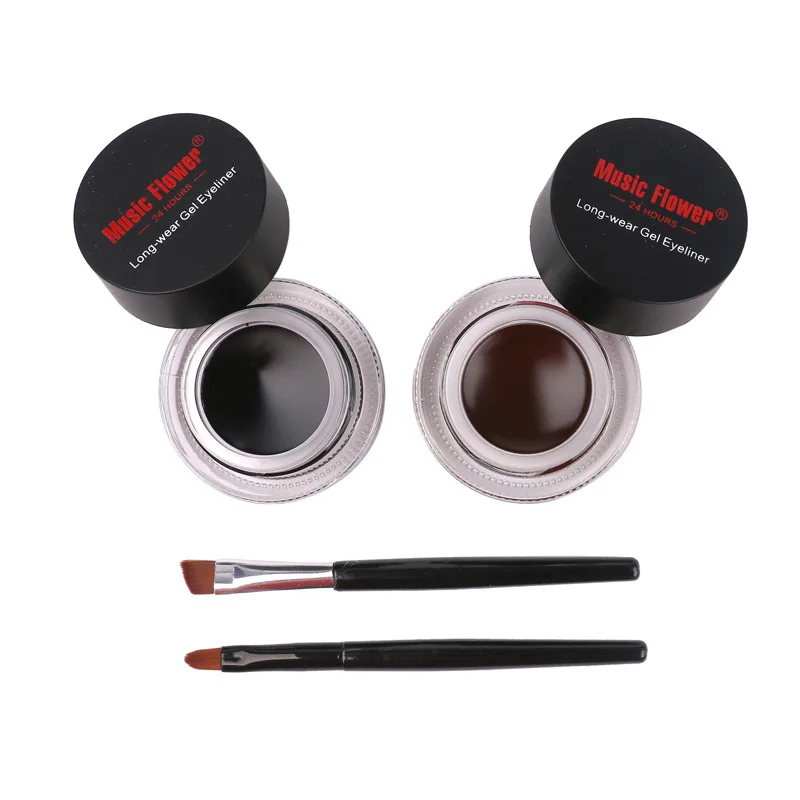 

Music Flower Two-color Lasting Color Waterproof Not Smudge Cosmetic Eyeliner Eye Makeup Shimmer and Shine