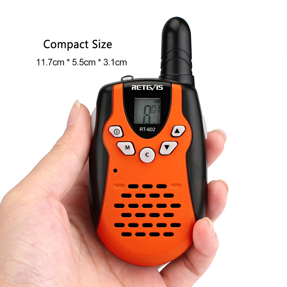 2 шт. Детские Walkie Talkie ЕС плагин для детей Retevis RT602 0,5 Вт PMR 8/22CH PTT фонарик Перезаряжаемые Батарея мини 2Way радио