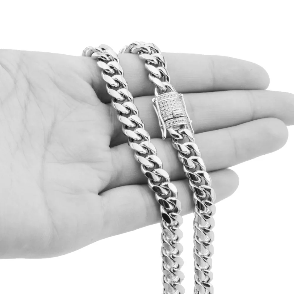 8-18MM Wide Silver Chain 7-40''