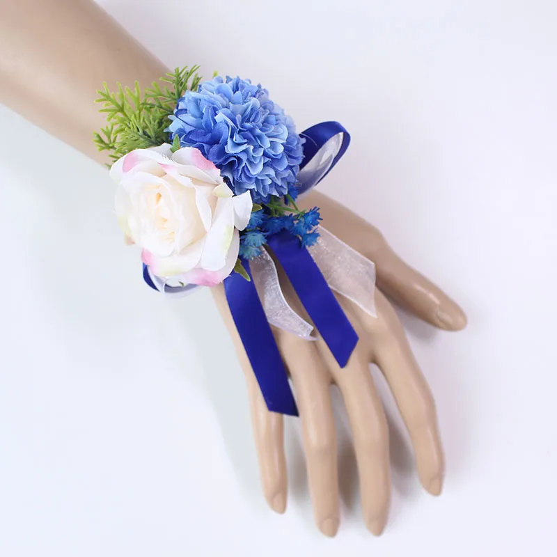 bridesmaid bracelet flower wedding wrist corsage  (1)