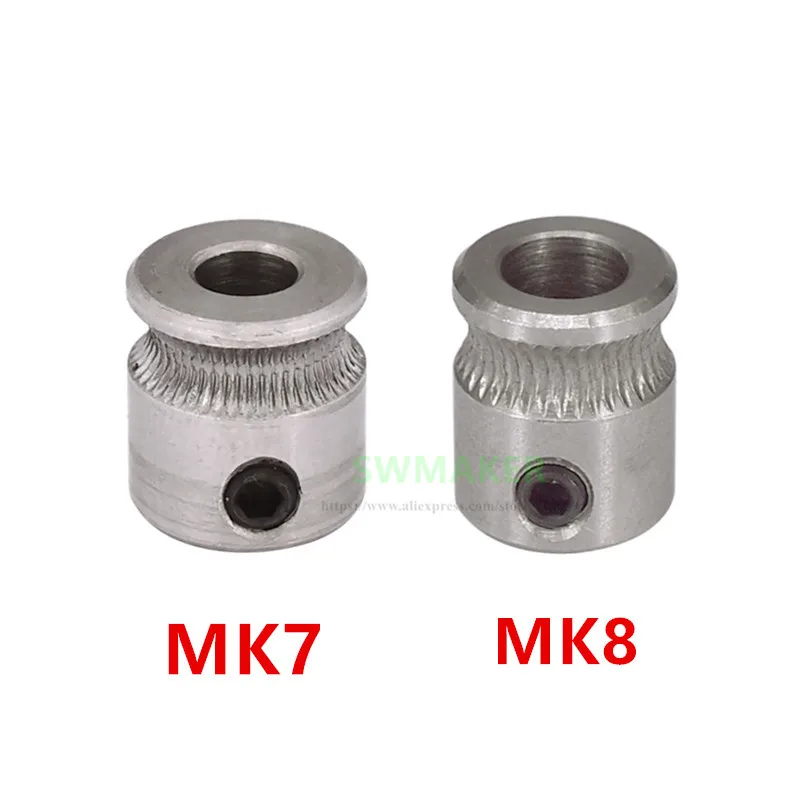 

1pcs Stainless Steel MK8 / MK7 Extruder Drive Gear Bore 5mm Hobbed Gear For 1.75mm Mkerbot Reprap Mendel 3D printer