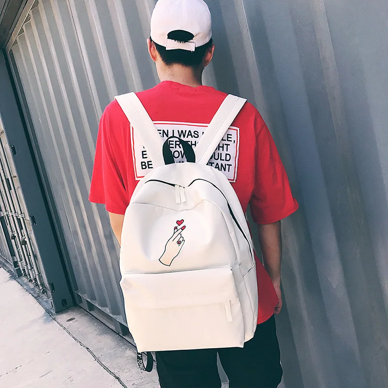Men Canvas Backpack Cute Fashion Women Rose Embroidery Backpacks for Teenagers Women\'s Travel Bags Mochilas Rucksack School Bags (10)