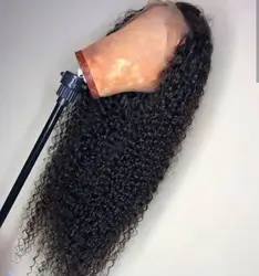 Sunnymay Джерри вьющиеся кружева спереди человеческих волос парики для черные женские бразильский Virign волосы перед Lace парик предварительно
