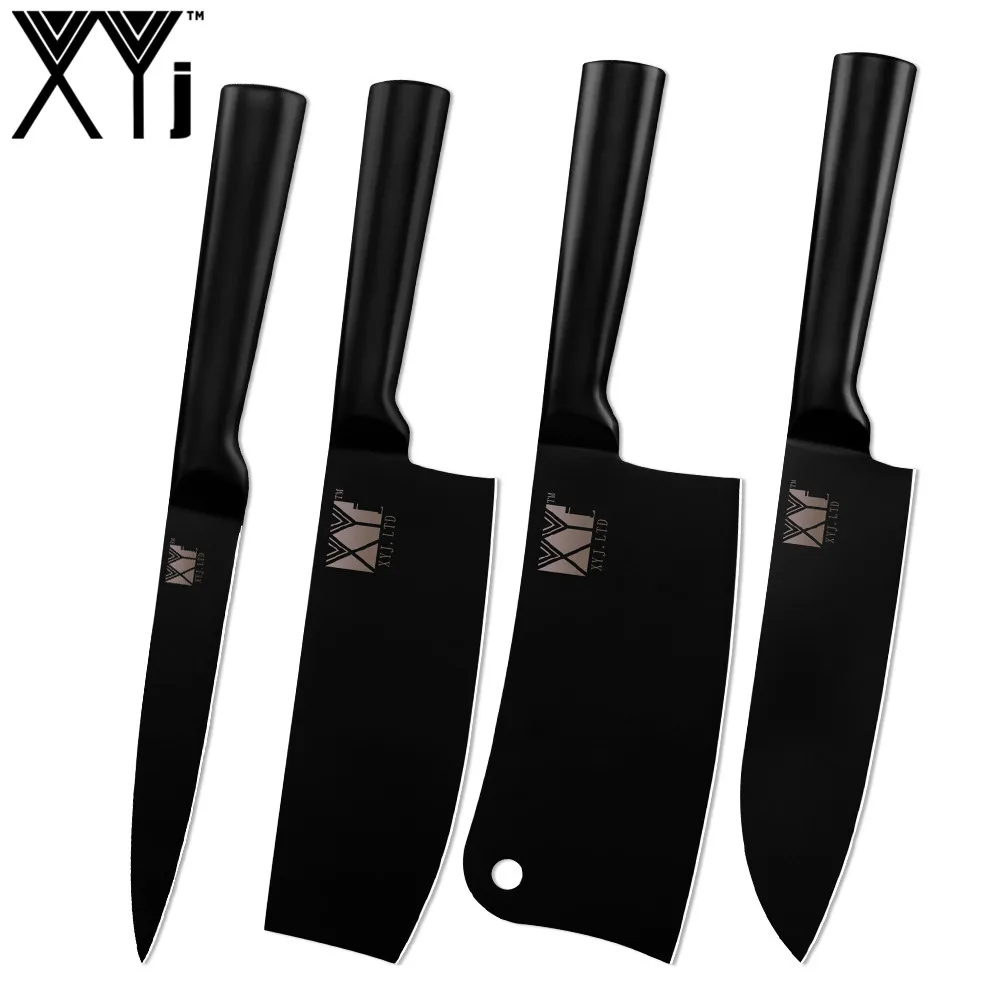 XYj 4 шт. кухонные ножи из нержавеющей стали 7 ''Santoku 6,5'' Кливер разделочный 5 ''Универсальный нож кухонные принадлежности Инструменты