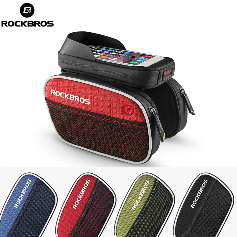 

ROCKBROS Bicycle Bags Saddle Touch Screen Reflective Cycling Bag Front For MTB Mountain Road Bike Frame Top Tube Phone Bike Bags