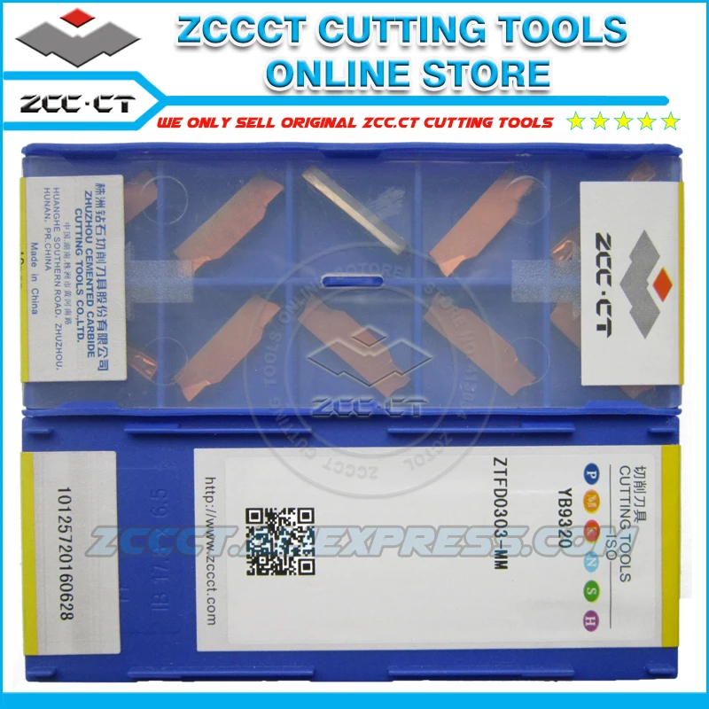 

ZCC turning tool inserts ZTFD0303-MM YB9320 3mm width parting tips for stainless steel equival to MGMN300-M