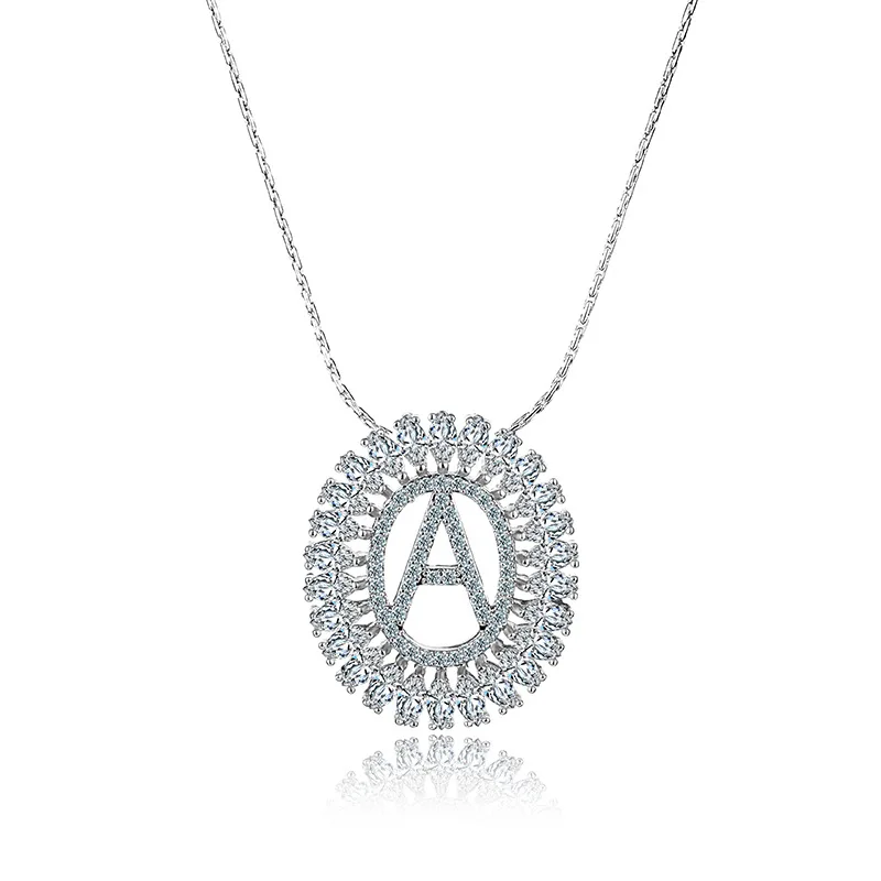 ELESSICAL Fashion Jewelry New A-shaped Crystal Women Letter Pendant Necklace Initial Personalized for WD177 | Украшения и