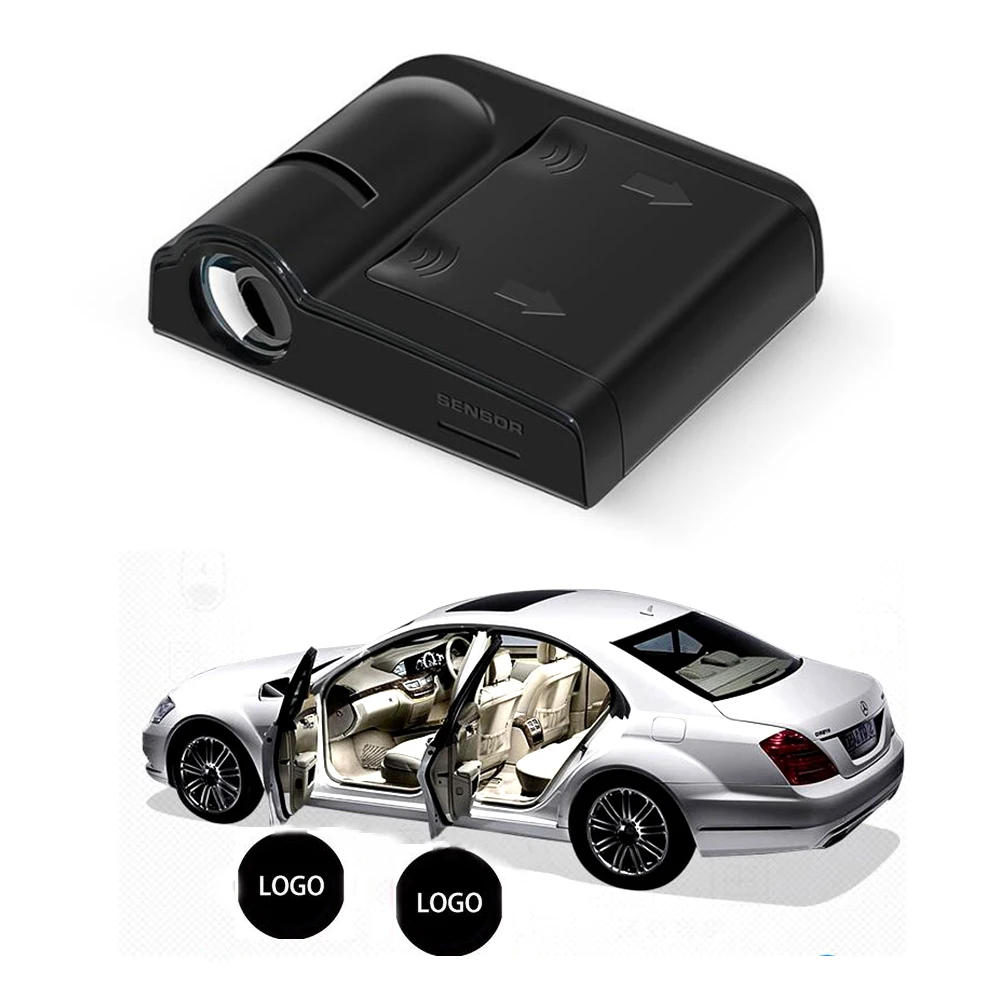 2 قطعة العالمي سيارة لاسلكية الباب مرحبا شعار كشاف ضوئي LED مصباح ليزر دون البطارية