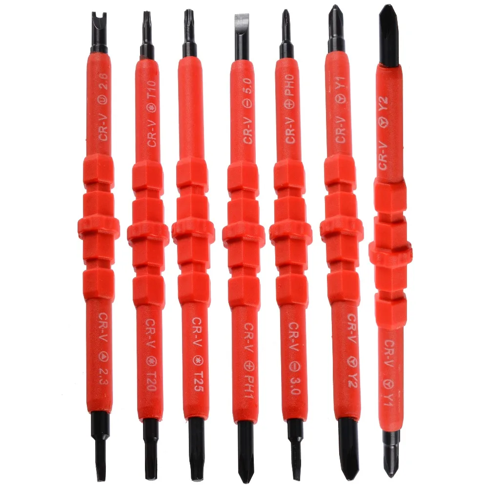 

7Pcs Screwdriver Bits Set Insulated Screwdriver Set Slotted Phillips Screwdrivers for Repair Hand Tools